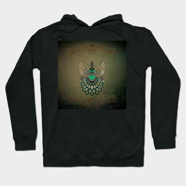 Beautiful elegant peacock in green colors Hoodie by Nicky2342